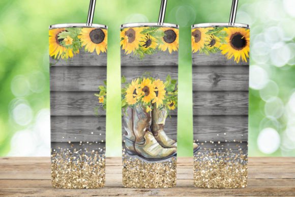 Cowboy Boots Sunflowers Glitter Tumbler Review