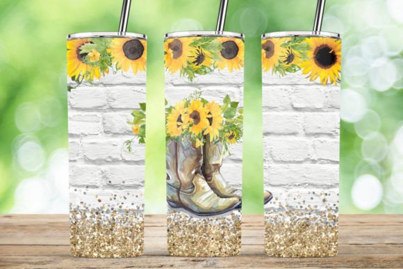Review: Sunflowers Boots Cowboy 20 Oz Tumbler Design