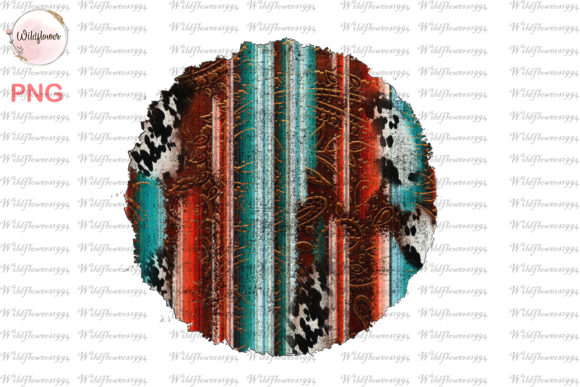 Reviewing Serape Cowhide Western Circle Background