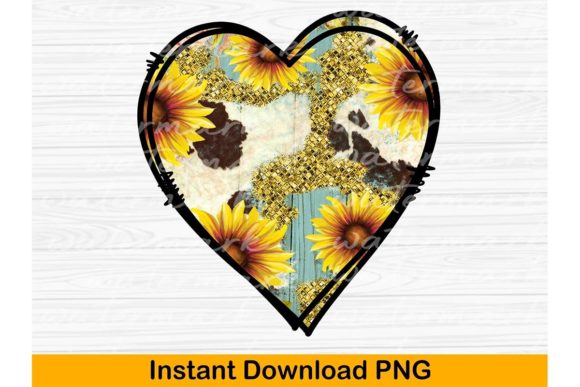 Western Cow Print Distressed Rodeo Heart