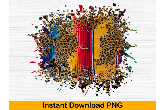 Western Png, Leopard Serape Frame Png