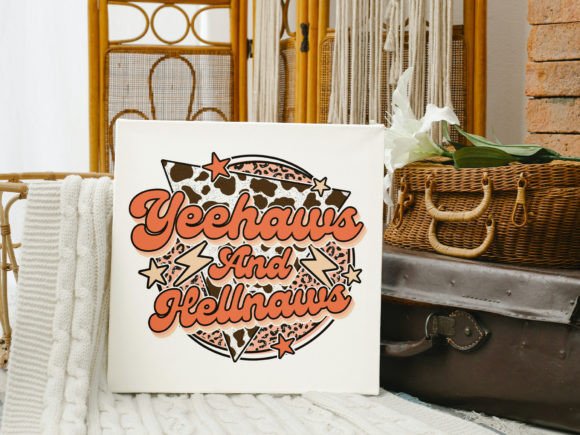Yeehaws and Hellnaws PNG: A Bold Western Embroidery Design for Real Projects